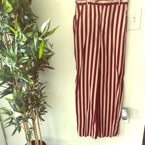 Wide leg striped pants